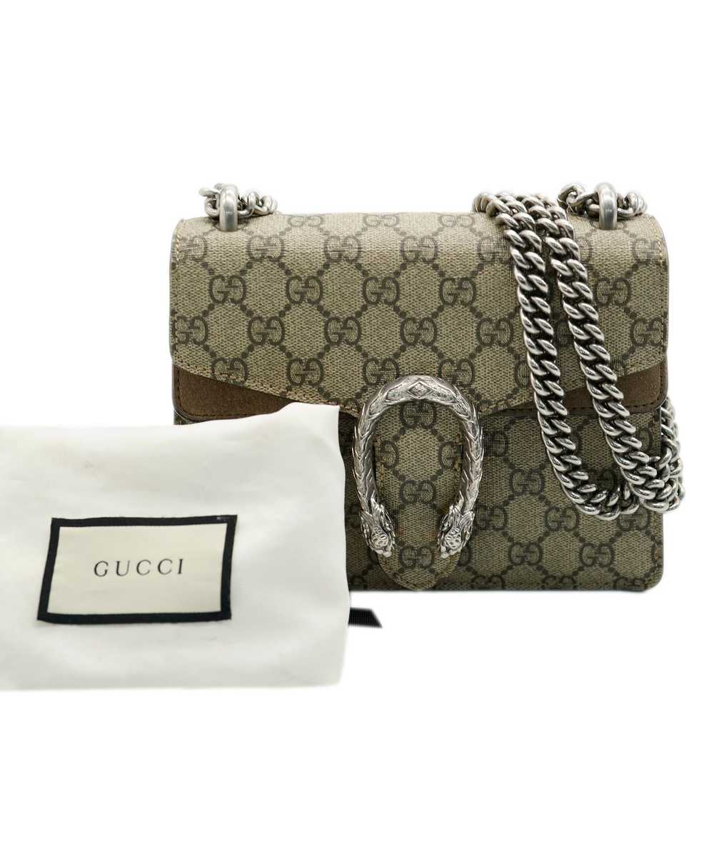 Gucci Gucci Taupe Suede GG Supreme Mini Dionysus - image 8