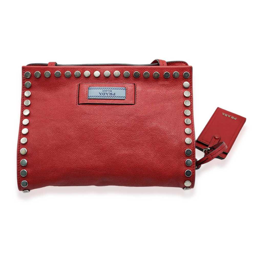 Prada Prada Red Leather Glace Etiquette Crossbody - image 6