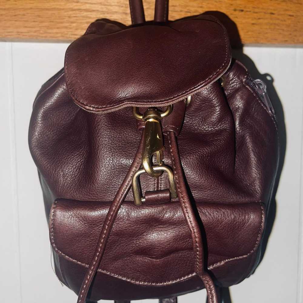 RARE VINTAGE Tannery West Brown Backpack - image 2