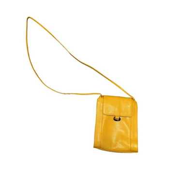 Sharif Vintage Yellow Croc-Embossed Crossbody Bag - image 1