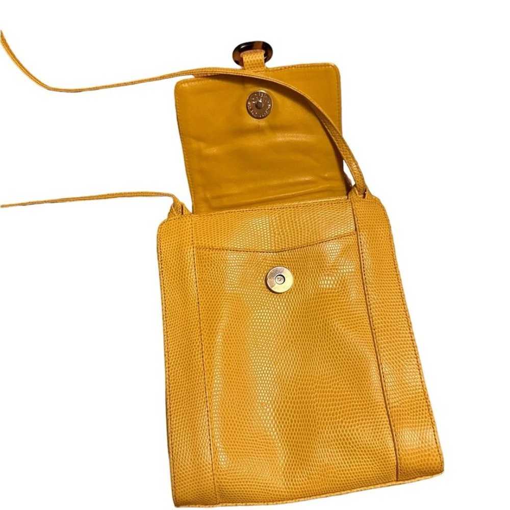 Sharif Vintage Yellow Croc-Embossed Crossbody Bag - image 5