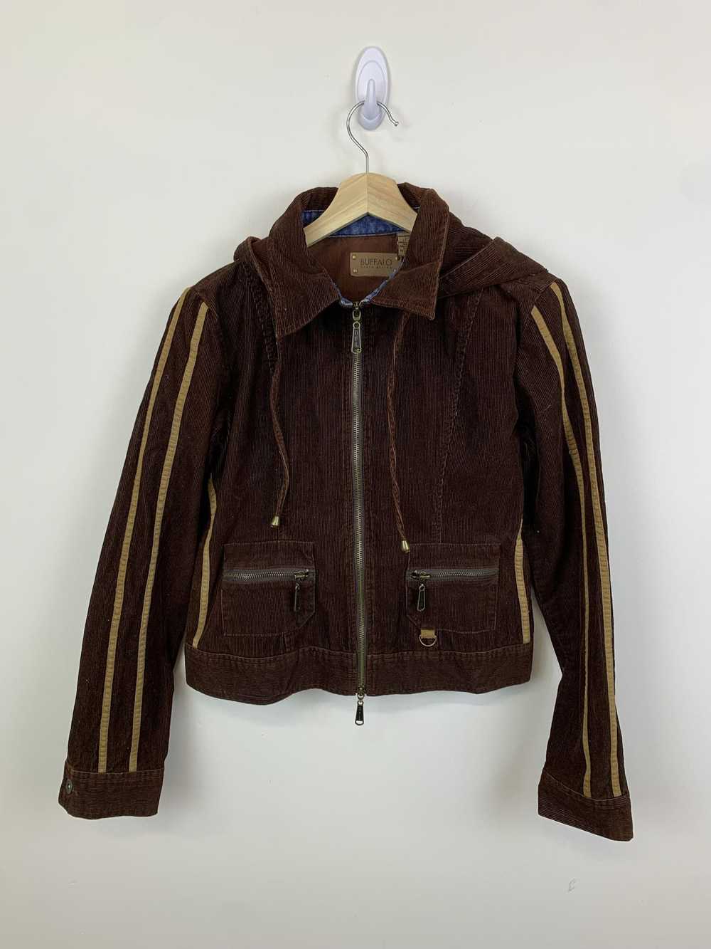 Streetwear × Vintage Vintage Y2K Corduroy Zip Hoo… - image 1