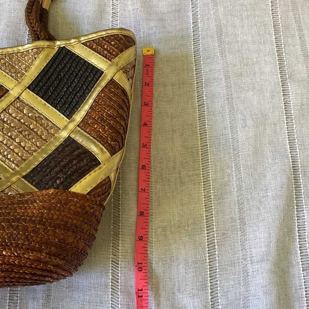 Worthington vintage woven shoulder bag with metal… - image 10