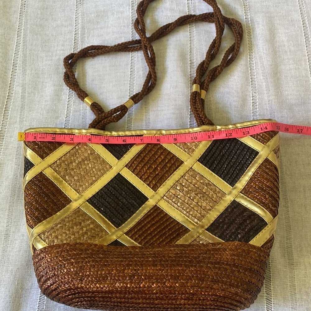Worthington vintage woven shoulder bag with metal… - image 11