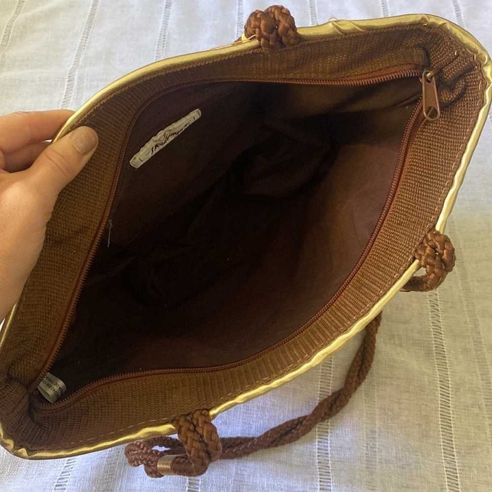 Worthington vintage woven shoulder bag with metal… - image 4