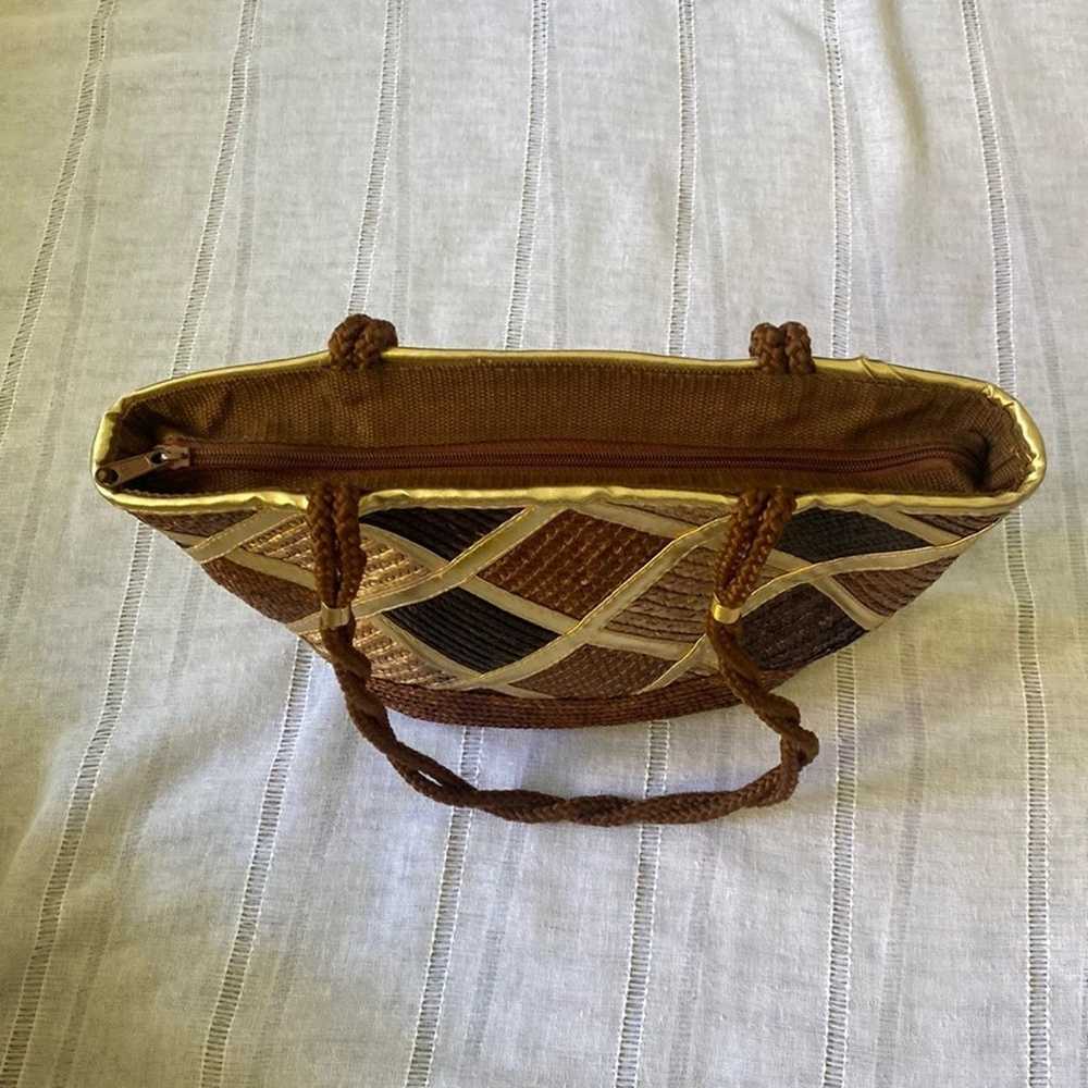 Worthington vintage woven shoulder bag with metal… - image 5