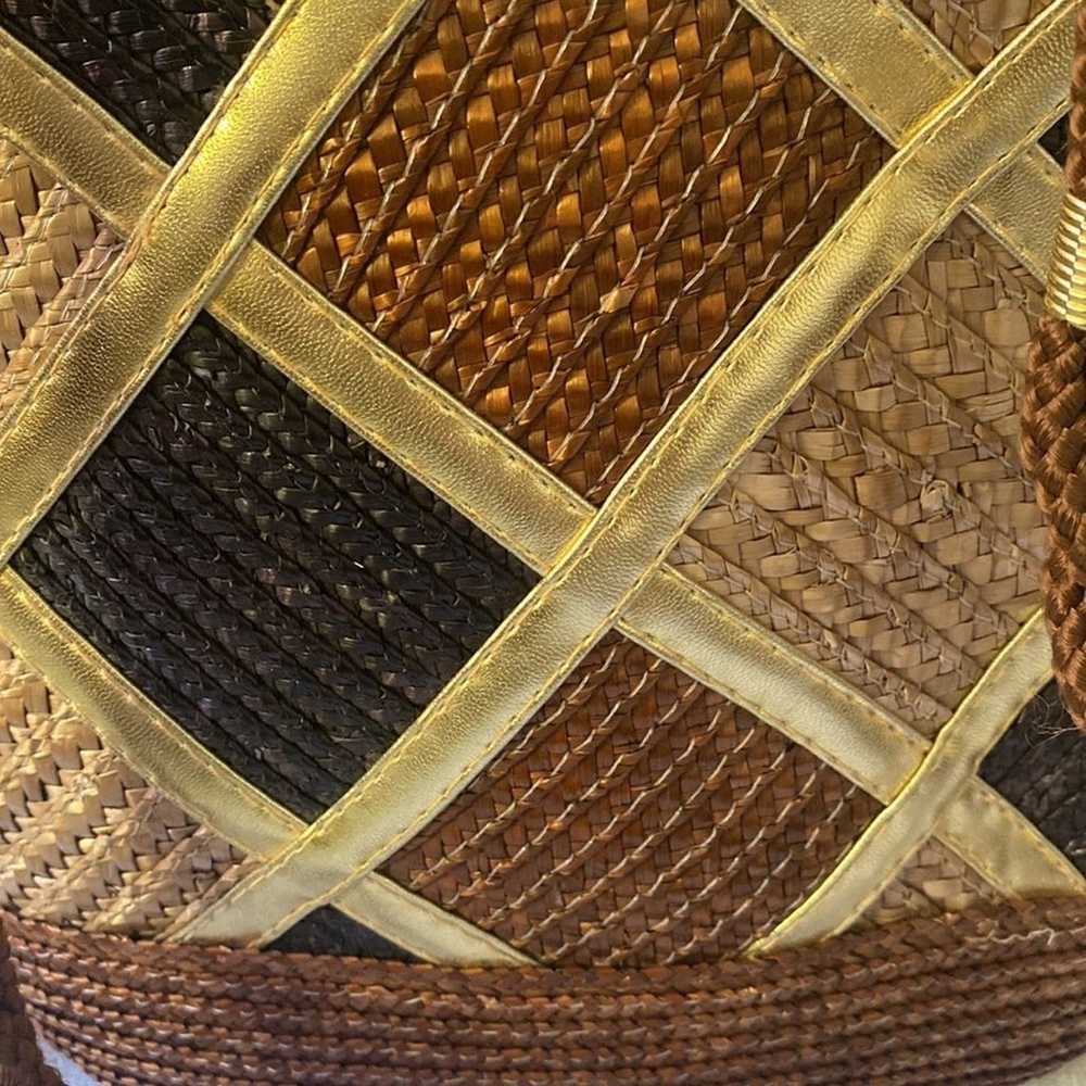 Worthington vintage woven shoulder bag with metal… - image 6