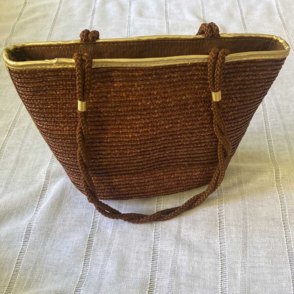 Worthington vintage woven shoulder bag with metal… - image 7