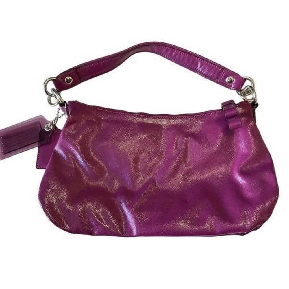 Coach Poppy Daisy Leather Handbag Berry Purple Y2… - image 2