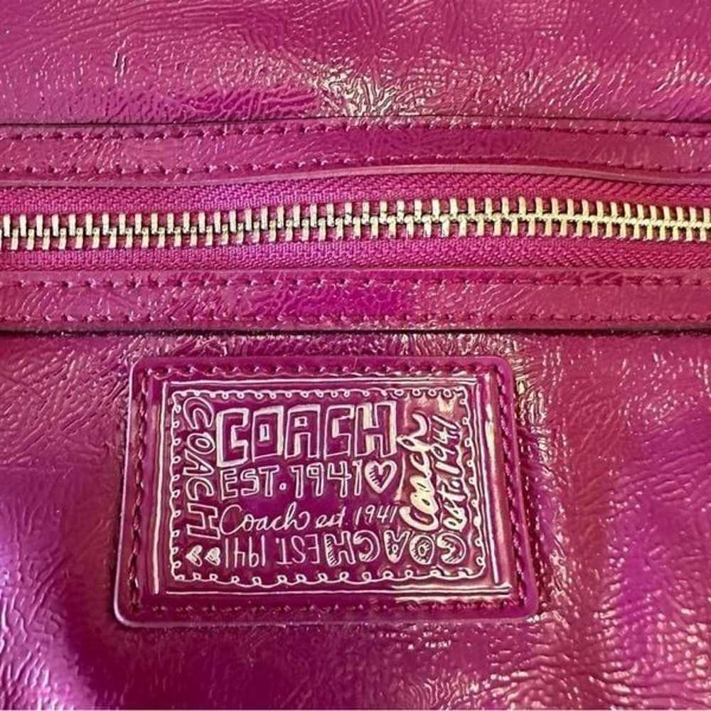 Coach Poppy Daisy Leather Handbag Berry Purple Y2… - image 3