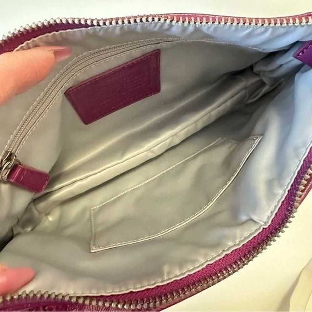 Coach Poppy Daisy Leather Handbag Berry Purple Y2… - image 6