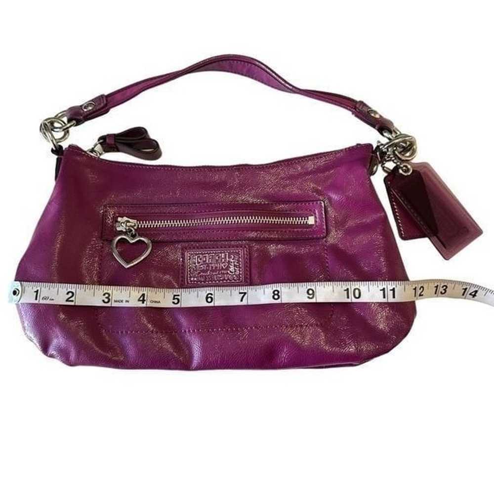Coach Poppy Daisy Leather Handbag Berry Purple Y2… - image 7