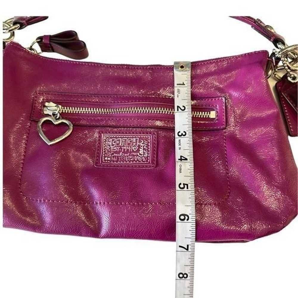Coach Poppy Daisy Leather Handbag Berry Purple Y2… - image 8