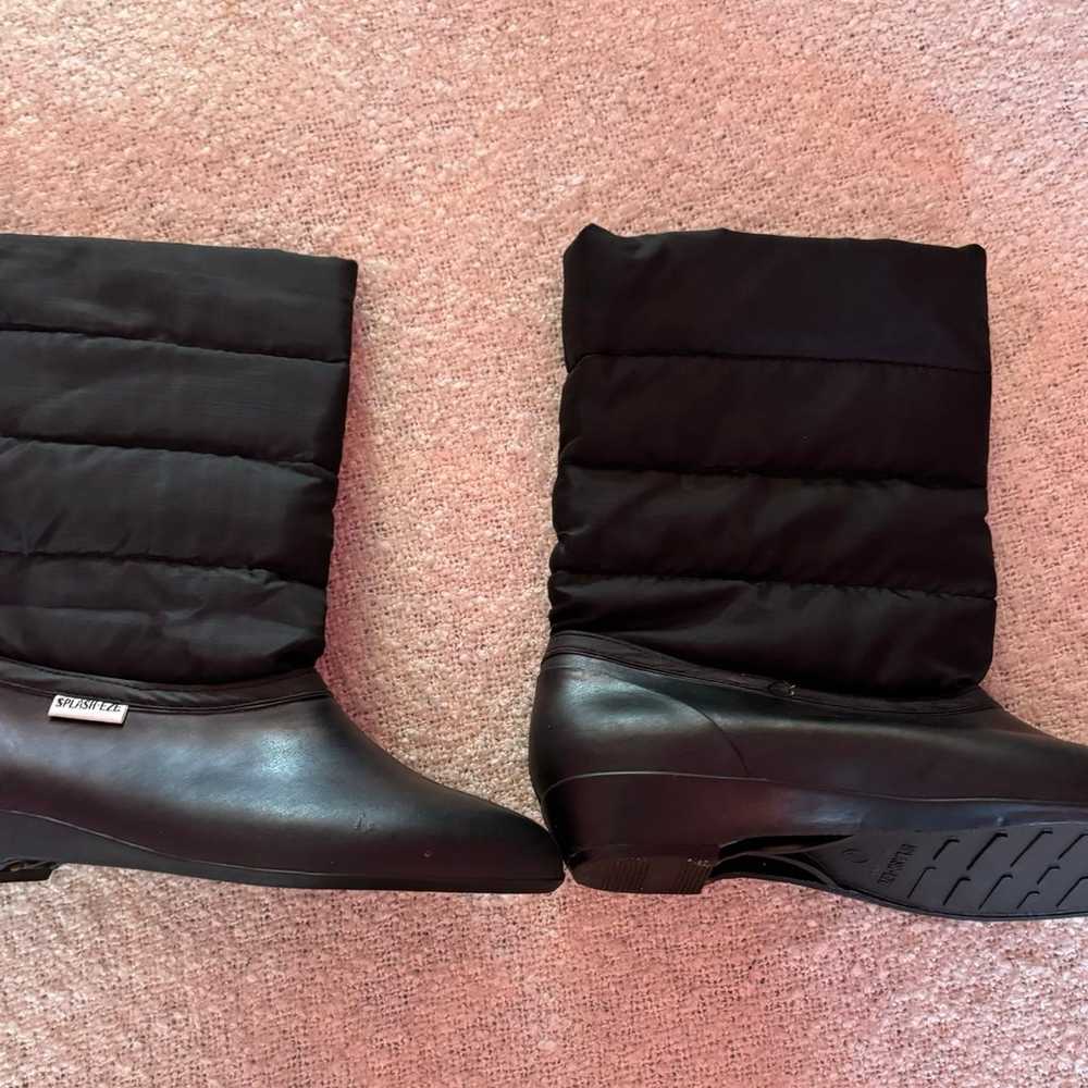 Women’s Vintage Black Splash-Eze Rainboots, Size 8 - image 2