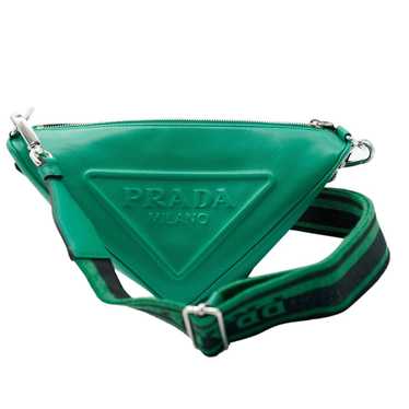 Prada Prada Green Leather Triangle Crossbody Bag