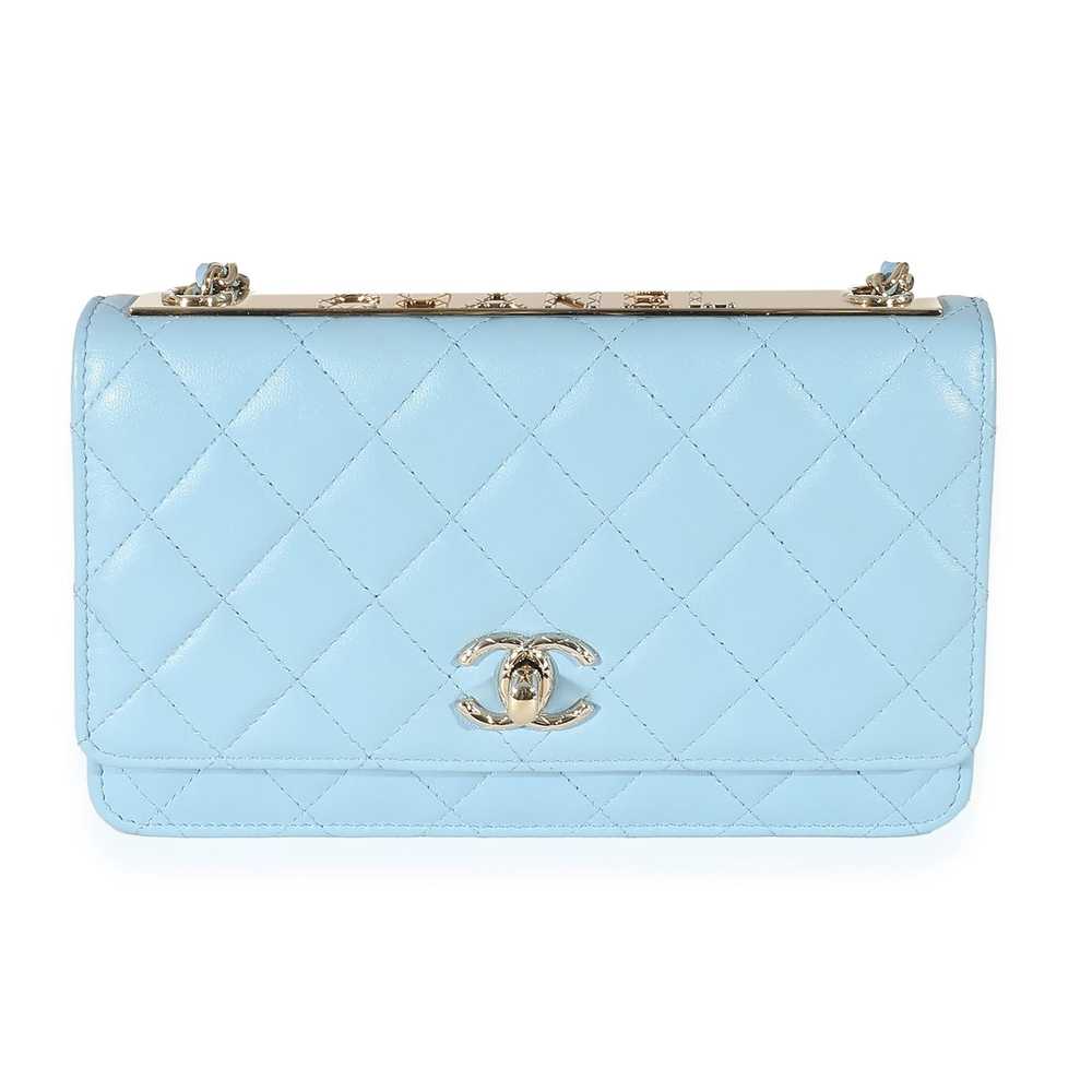 Chanel Chanel Light Blue Quilted Lambskin Trendy … - image 1