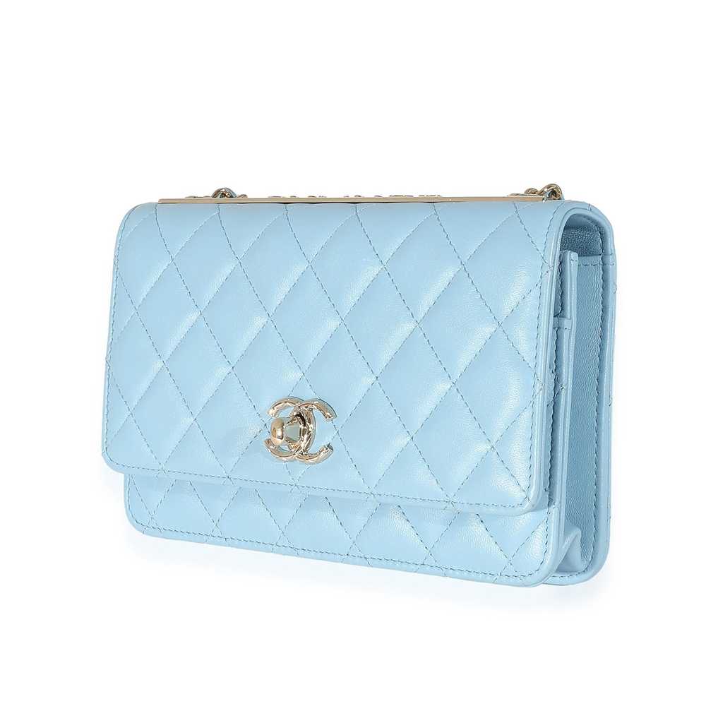 Chanel Chanel Light Blue Quilted Lambskin Trendy … - image 2