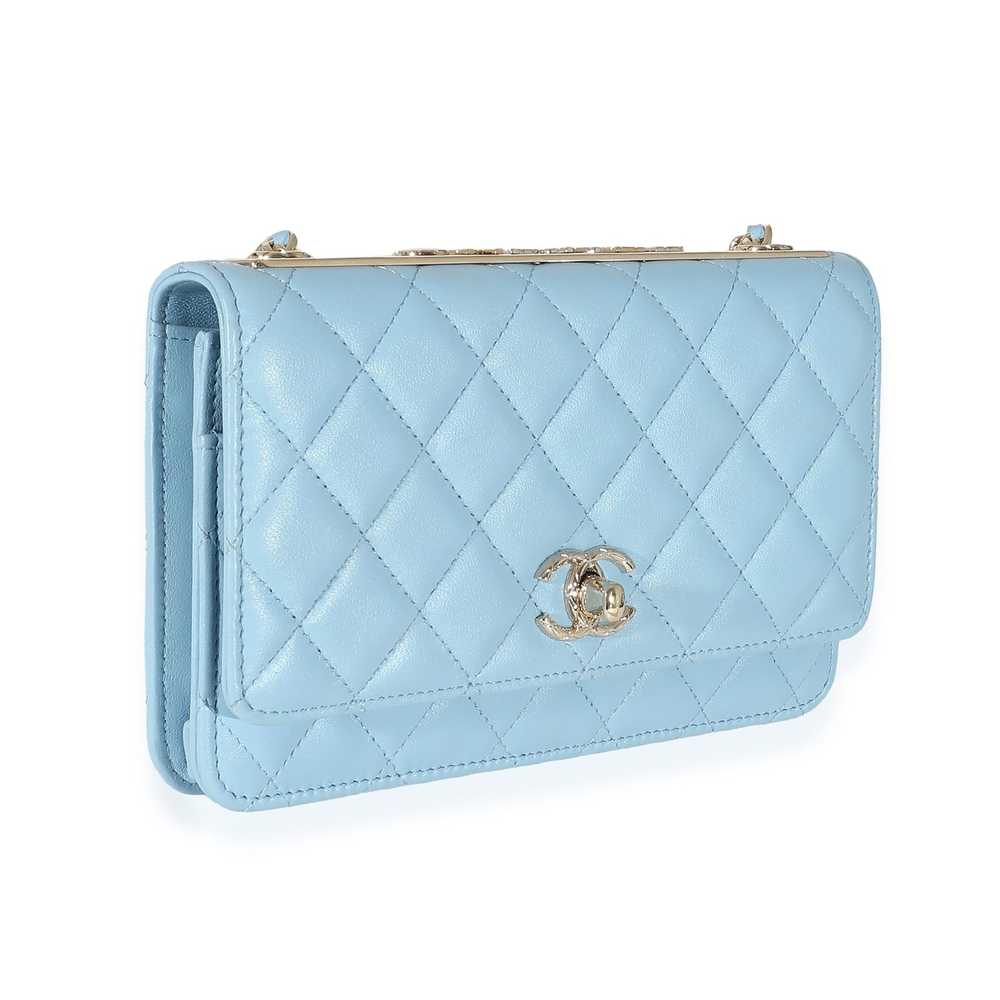Chanel Chanel Light Blue Quilted Lambskin Trendy … - image 3