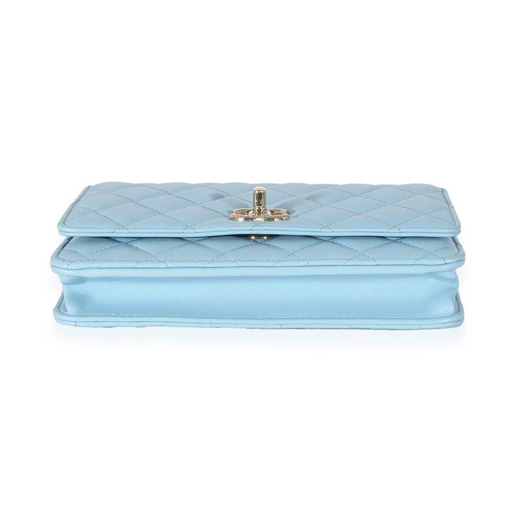 Chanel Chanel Light Blue Quilted Lambskin Trendy … - image 5