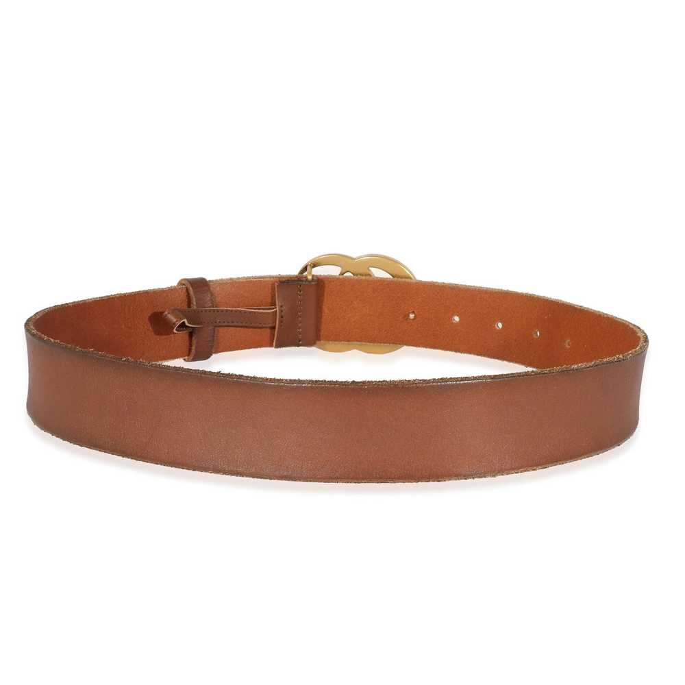 Gucci Gucci Brown Leather Double G Buckle Belt 80… - image 5