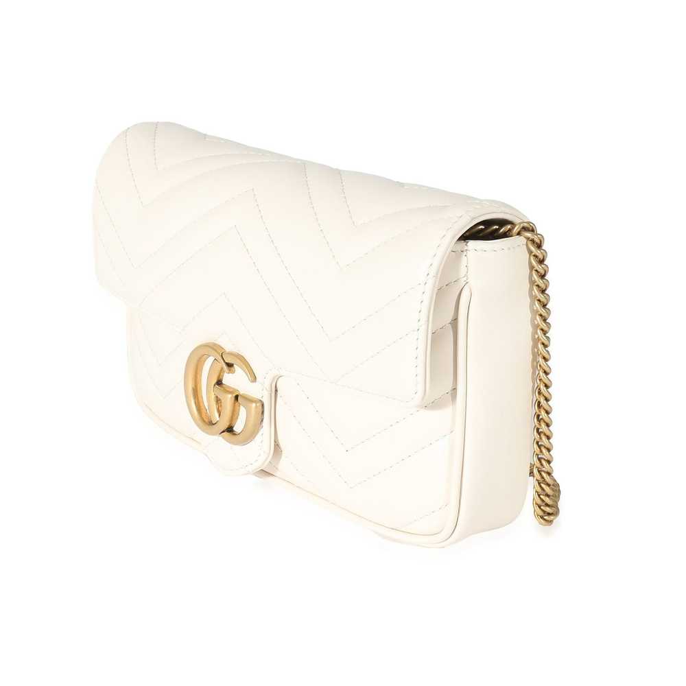 Gucci Gucci White Matelassé Chevron Leather GG Ma… - image 2
