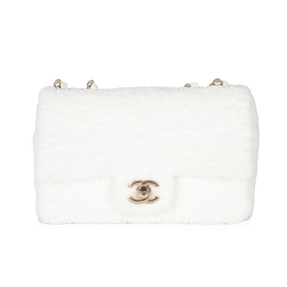 Chanel Chanel White Sequin Mini Single Flap Bag - image 1