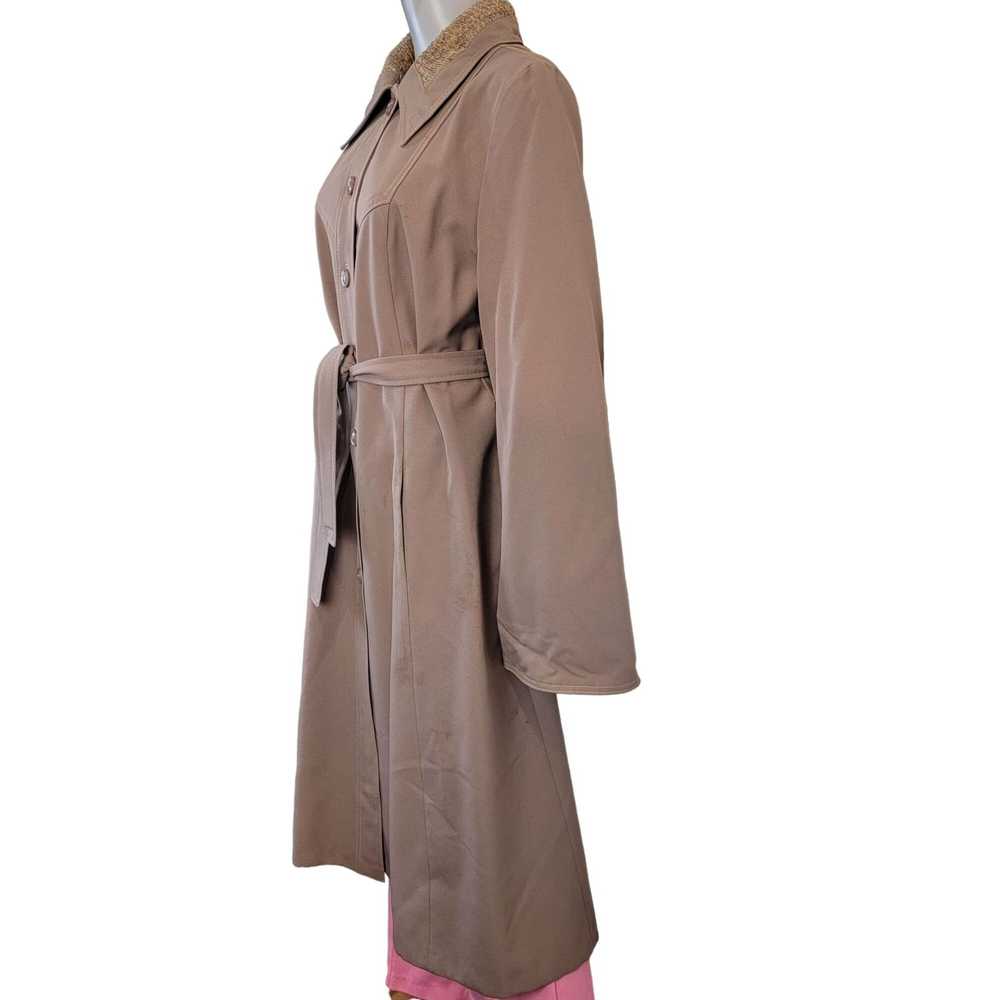 Vintage Vintage 70s Trench Coat Women XL 14 Tan O… - image 3