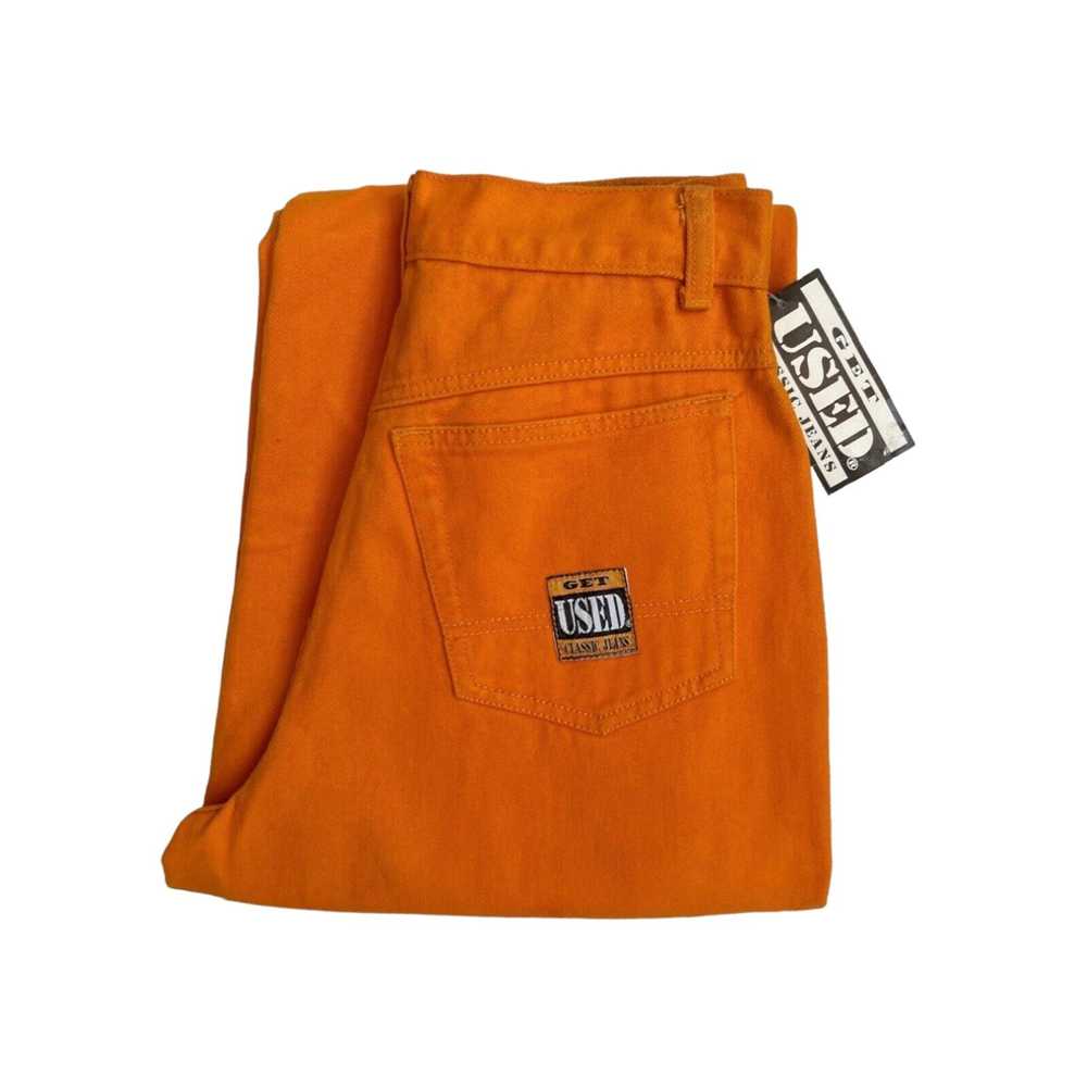 Vintage vintage get used orange jeans mens size 3… - image 2