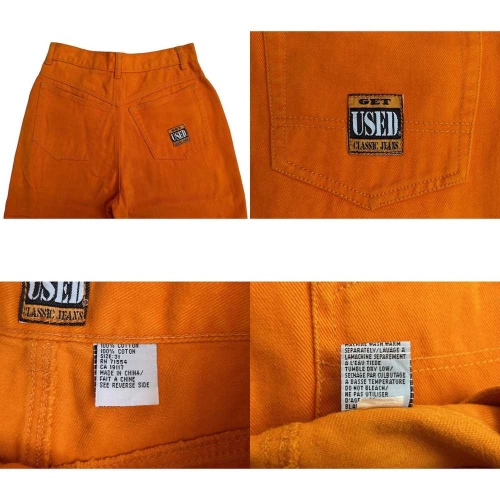 Vintage vintage get used orange jeans mens size 3… - image 4