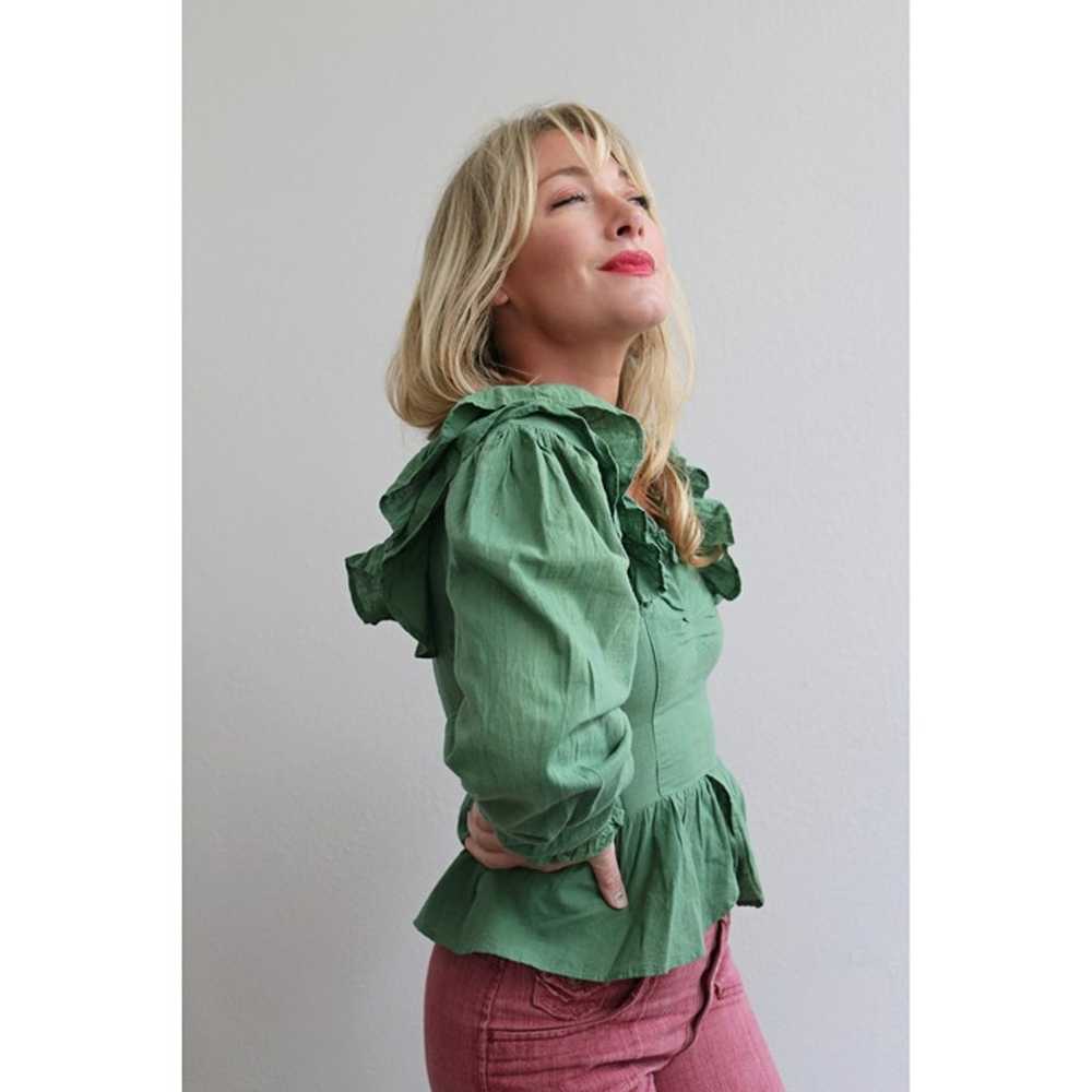 1970's Ruffled Indian Cotton Blouse // Women's Si… - image 9