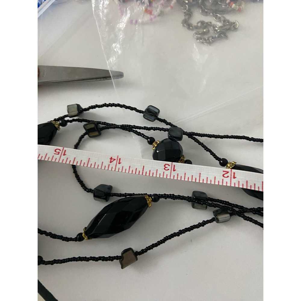Generic Layered black bead and shell necklace - image 4
