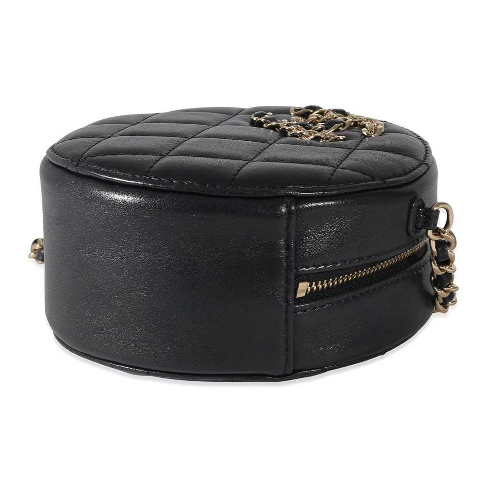 Chanel Chanel Navy Quilted Lambskin Woven CC Roun… - image 6