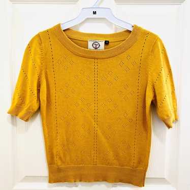 50s Banned Retro Jumper Shirt Sweater in Mustard … - image 1