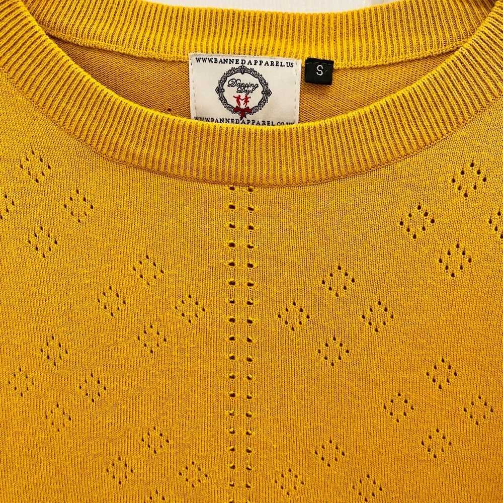 50s Banned Retro Jumper Shirt Sweater in Mustard … - image 2