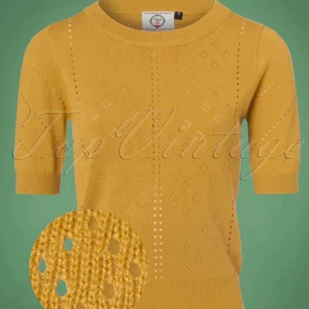 50s Banned Retro Jumper Shirt Sweater in Mustard … - image 5