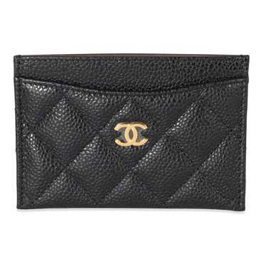 Chanel Chanel Black Quilted Caviar Card Case - image 1