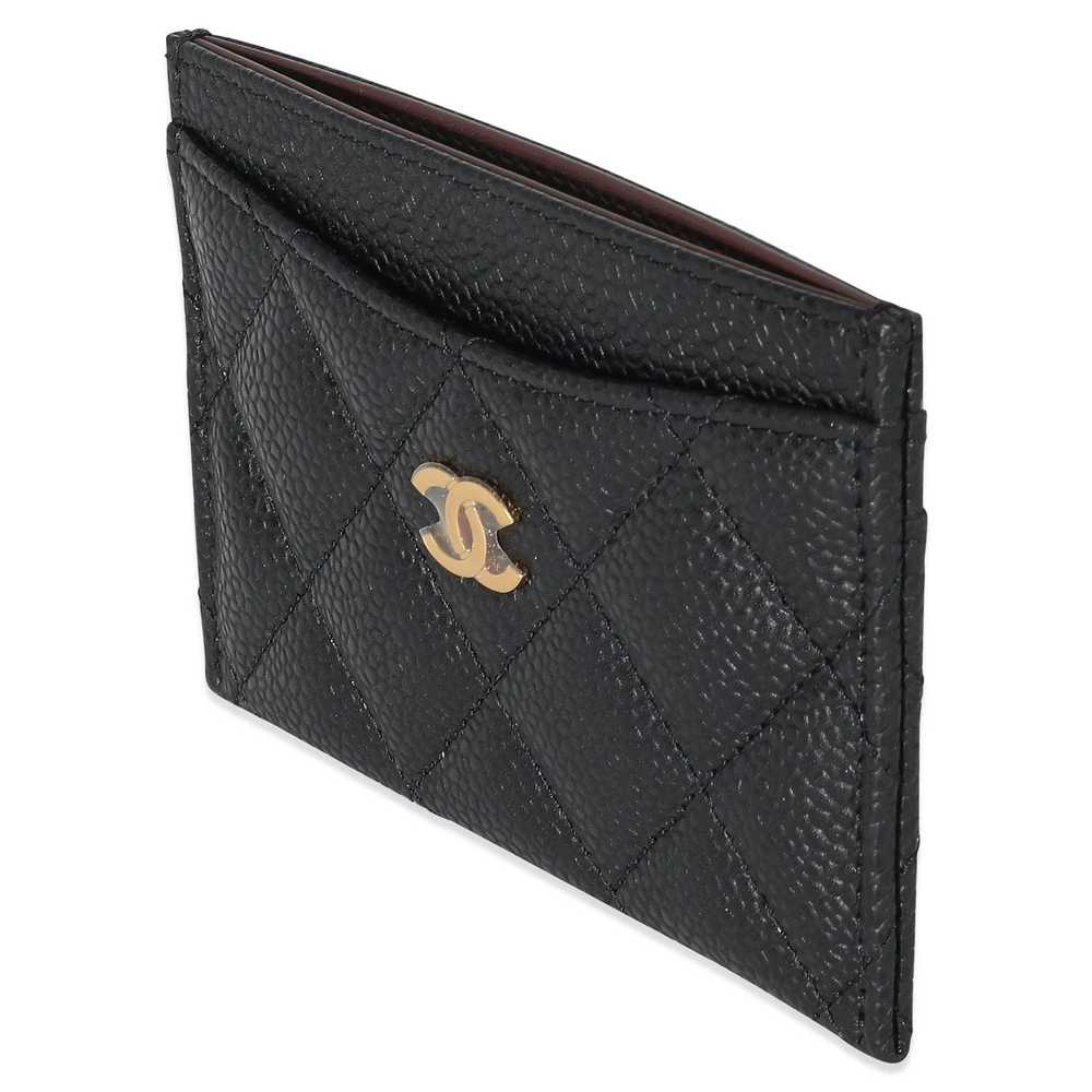 Chanel Chanel Black Quilted Caviar Card Case - image 2