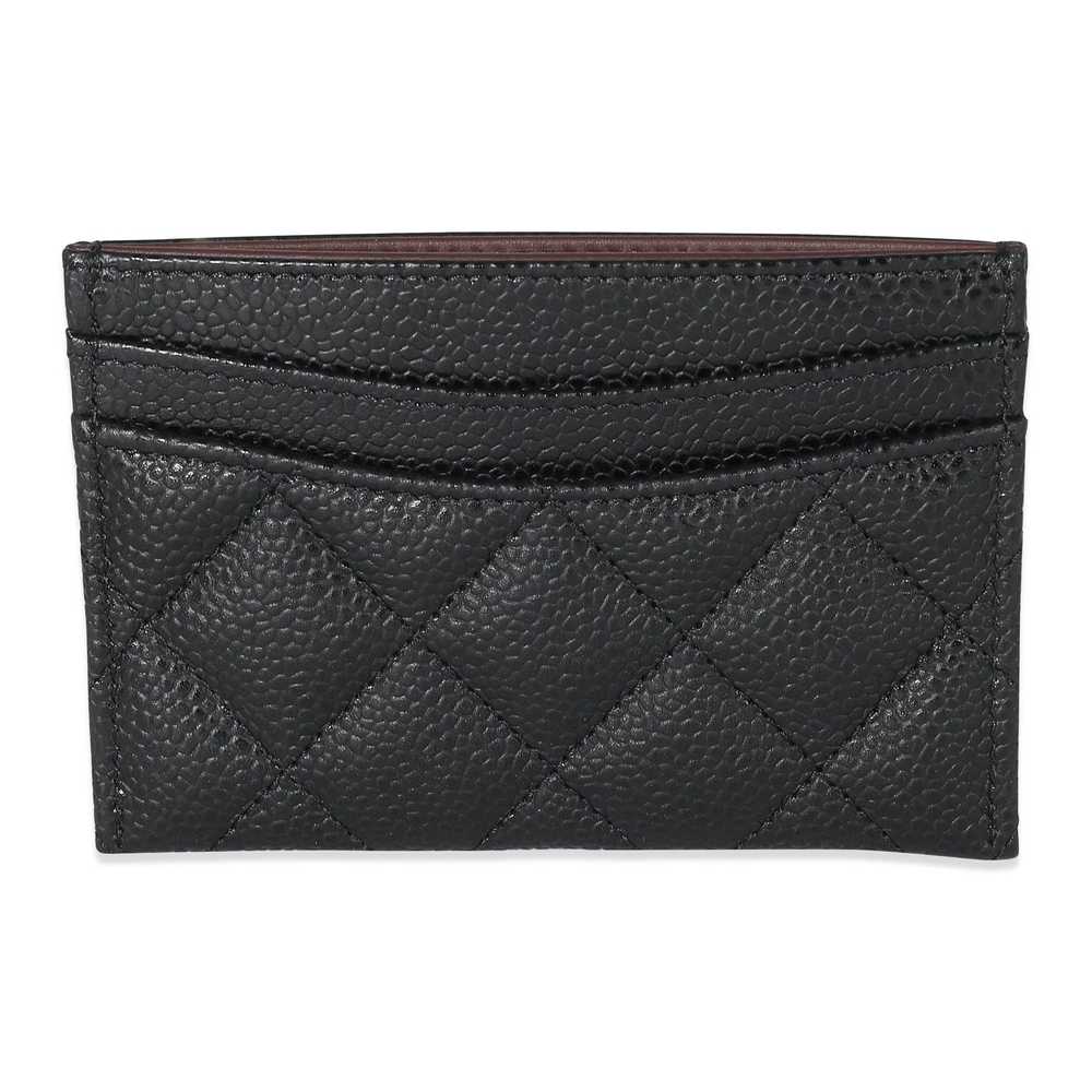 Chanel Chanel Black Quilted Caviar Card Case - image 3