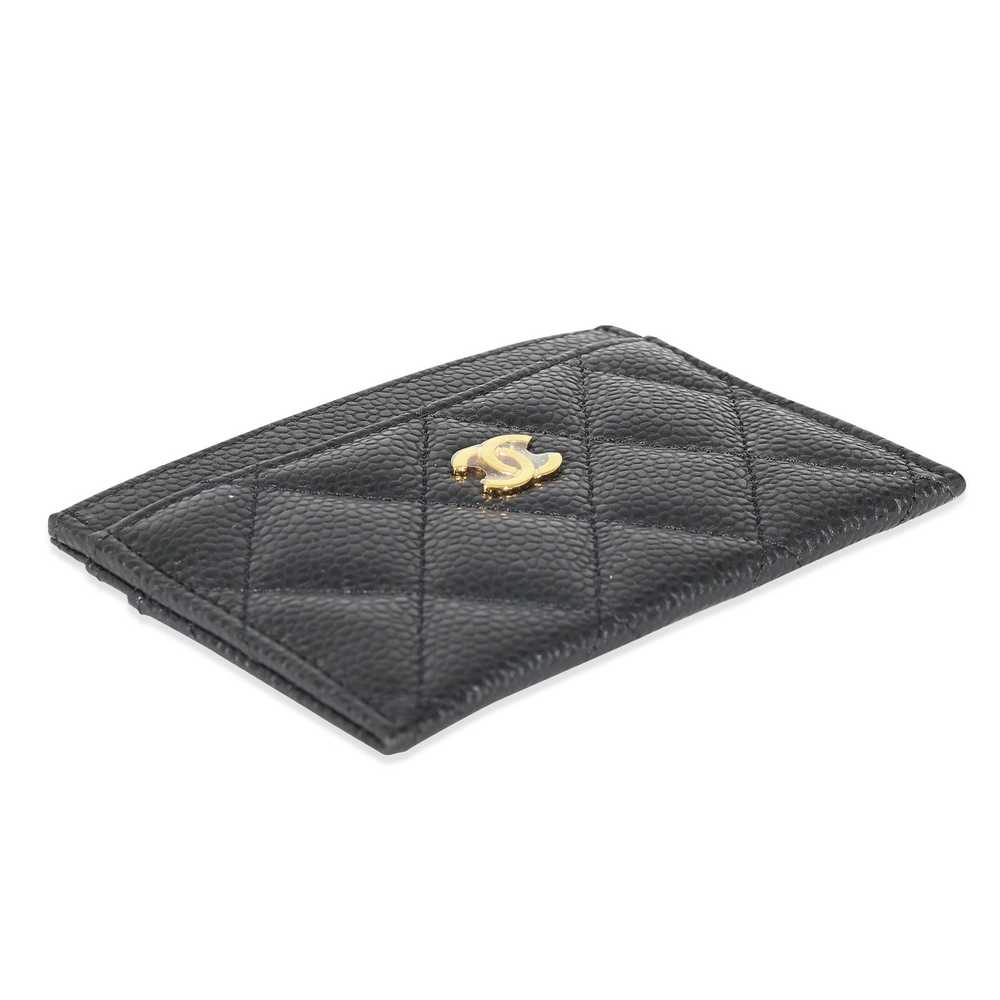 Chanel Chanel Black Quilted Caviar Card Case - image 4