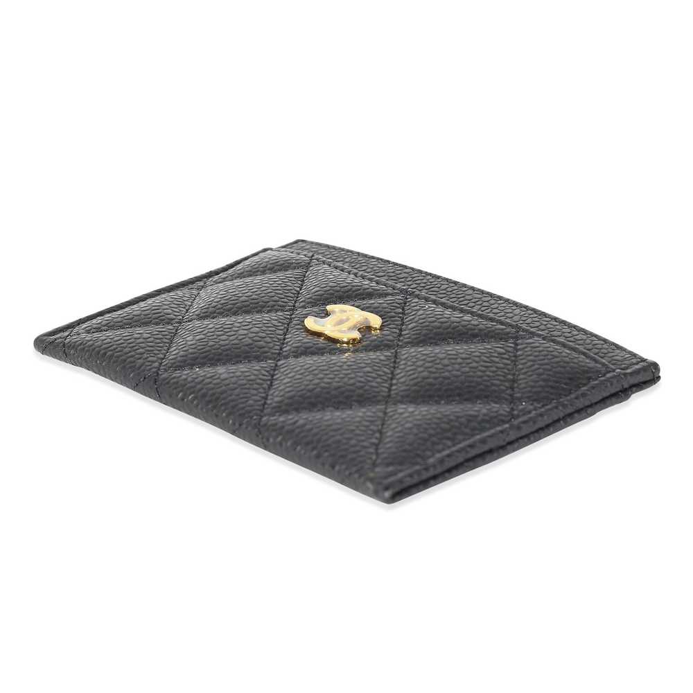 Chanel Chanel Black Quilted Caviar Card Case - image 6