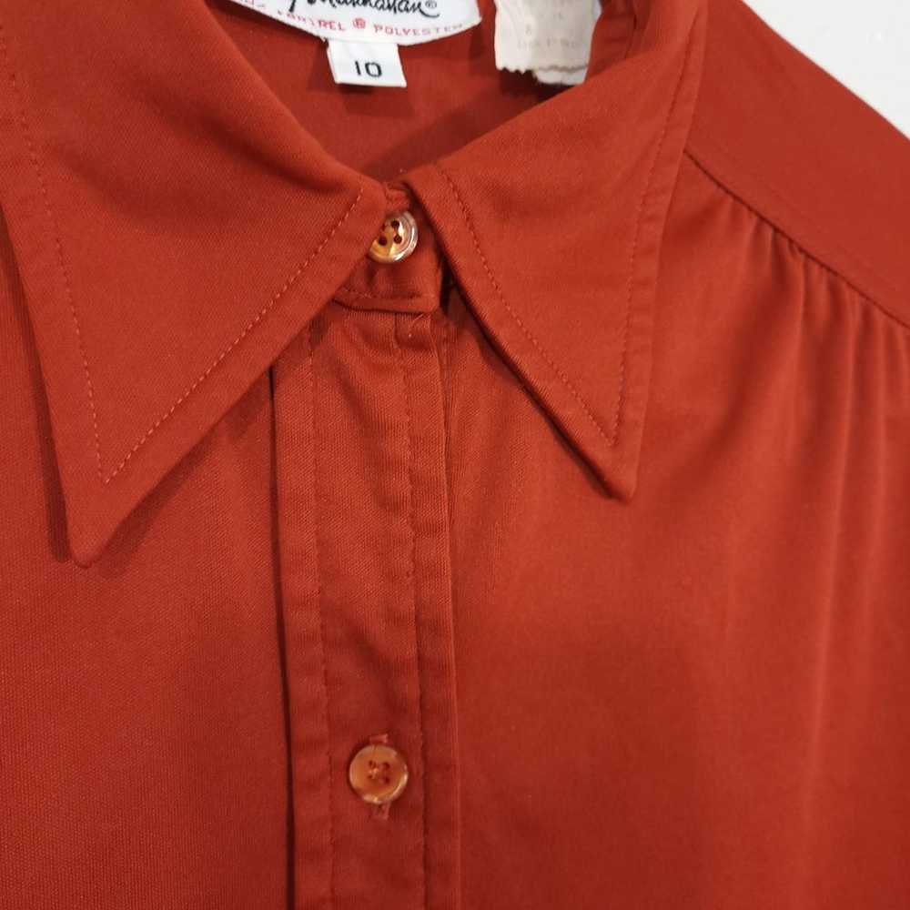 Vintage Lady Manhattan Shirt Blouse Womens S / M … - image 6