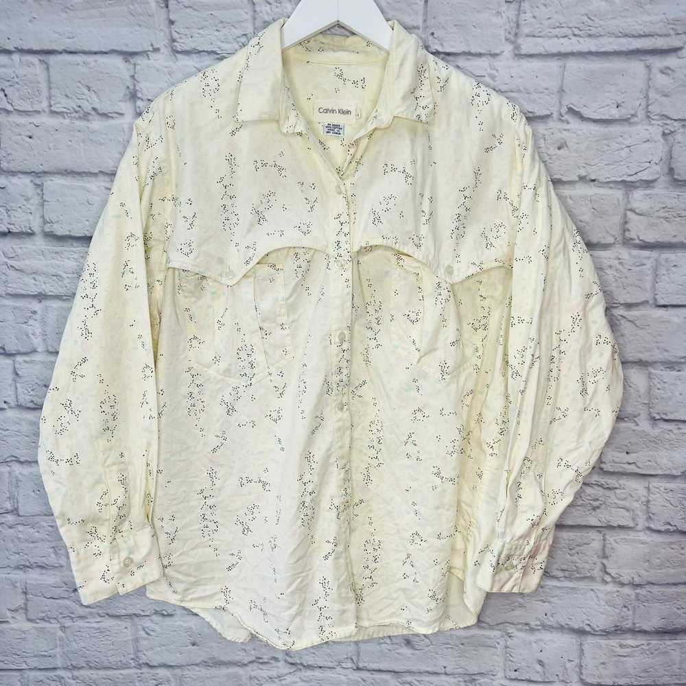 Vintage 80s Calvin Klein Womens Button Front Shir… - image 1