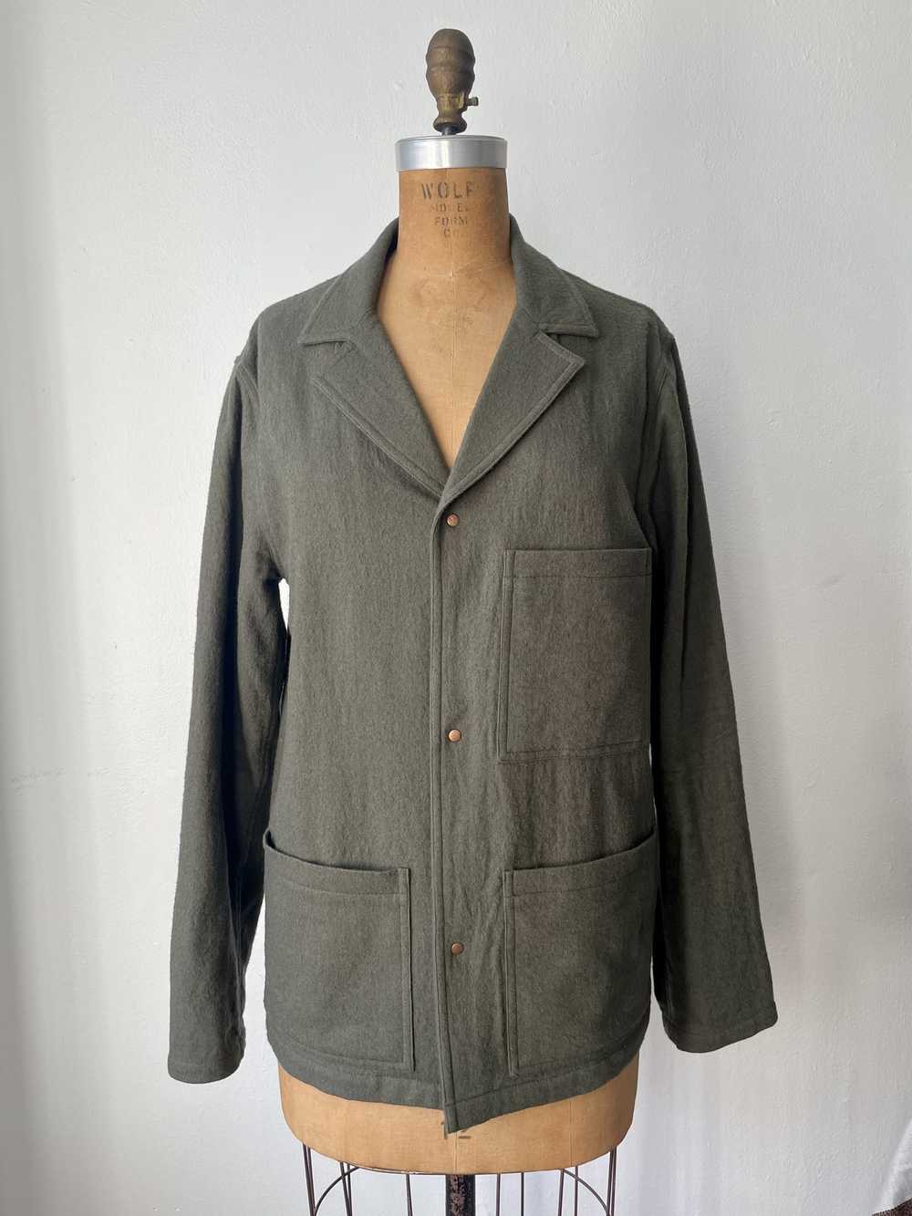 Private White V.C. Green Wool/Cotton Shacket, Siz… - image 1