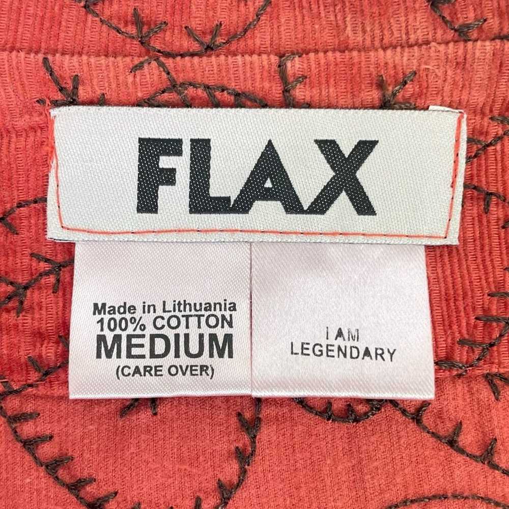 FLAX Jacket Deep Orange Button Down Shirt Medium … - image 7