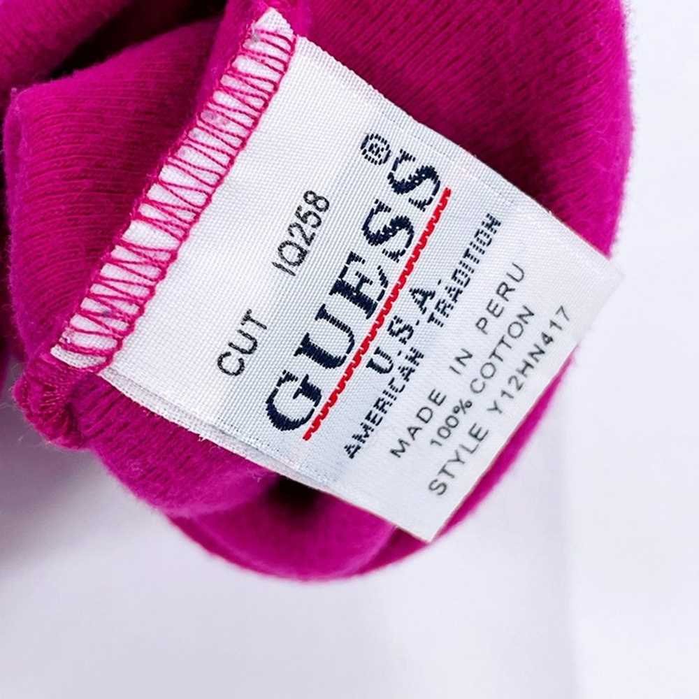 Vintage GUESS 90s Y2K Pink Rainbow Letter Pink Sh… - image 3