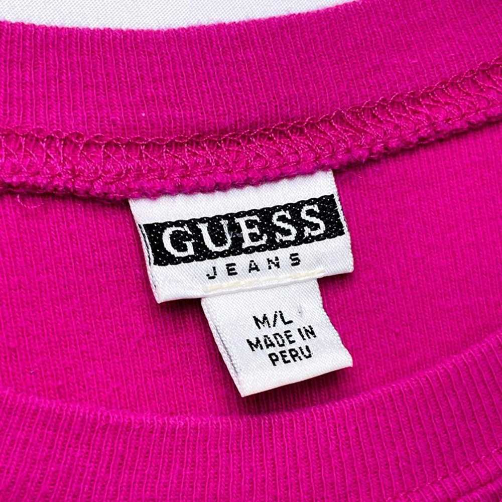 Vintage GUESS 90s Y2K Pink Rainbow Letter Pink Sh… - image 6