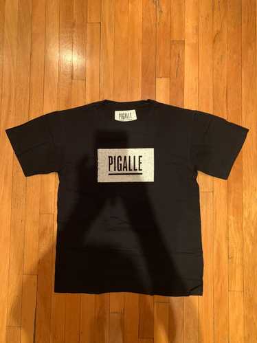 Pigalle Box logo speckled black cotton tshirt pari