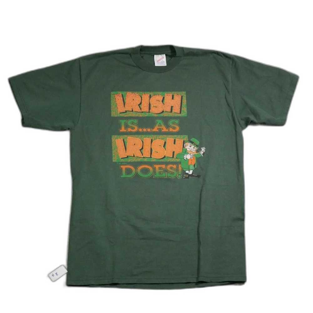 Jerzees Vintage Large Shirt Irish Slogan Leprecha… - image 1