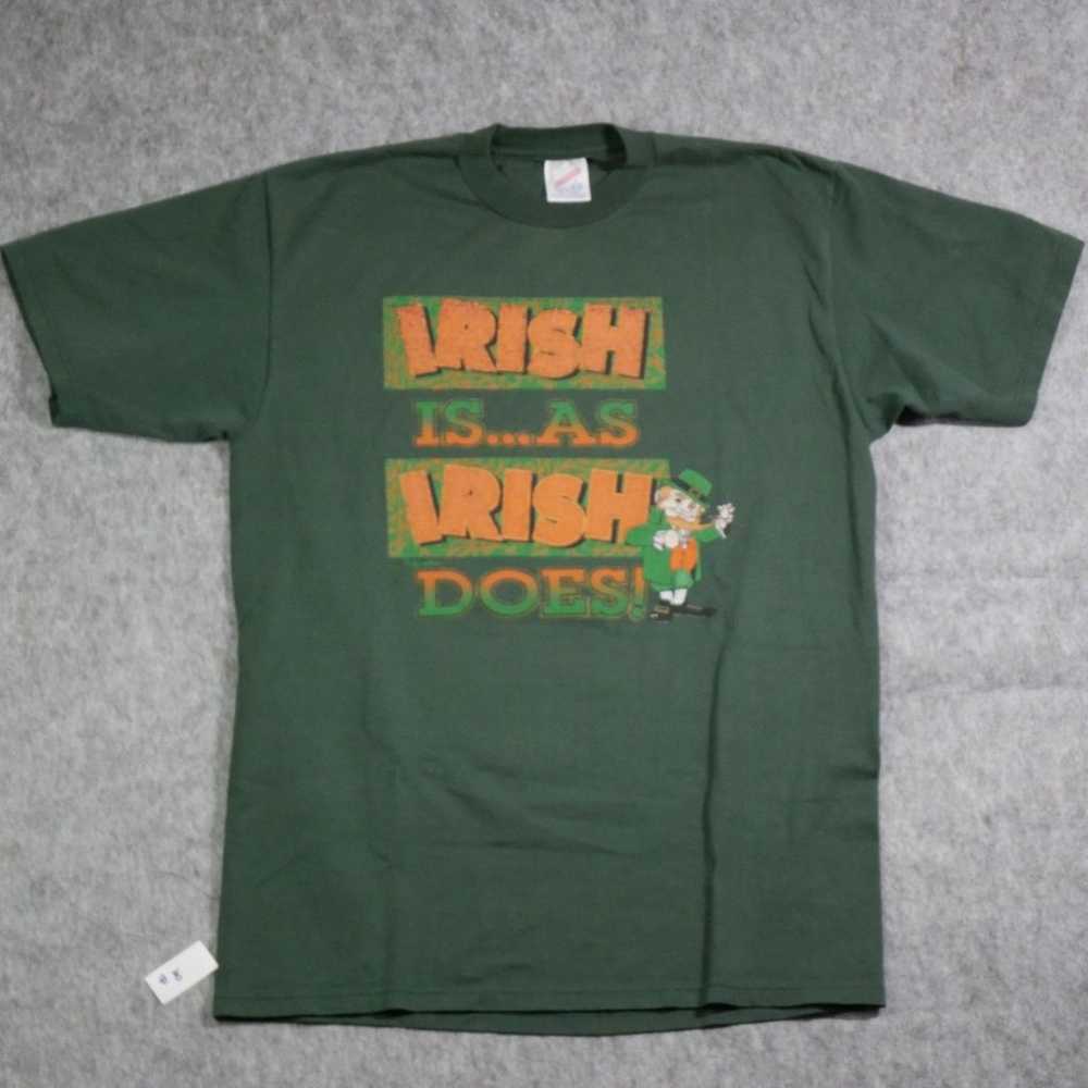 Jerzees Vintage Large Shirt Irish Slogan Leprecha… - image 4