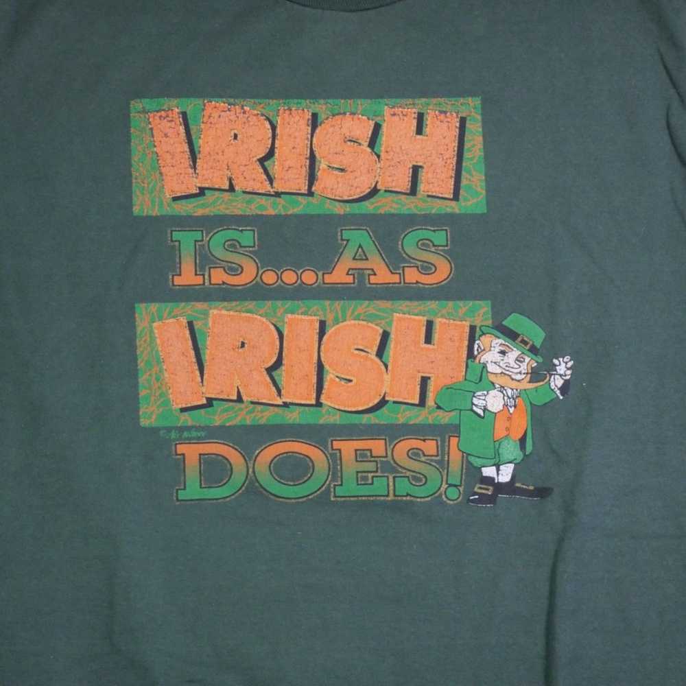 Jerzees Vintage Large Shirt Irish Slogan Leprecha… - image 6